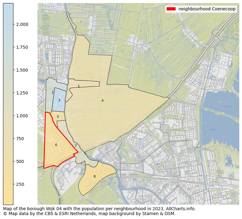Map of the borough Wijk 04 with the population per neighbourhood in 2022. This page shows a lot of information about residents (such as the distribution by age groups, family composition, gender, native or Dutch with an immigration background, ...), homes (numbers, types, price development, use, type of property, ...) and more (car ownership, energy consumption, ...) based on open data from the Dutch Central Bureau of Statistics and various other sources!