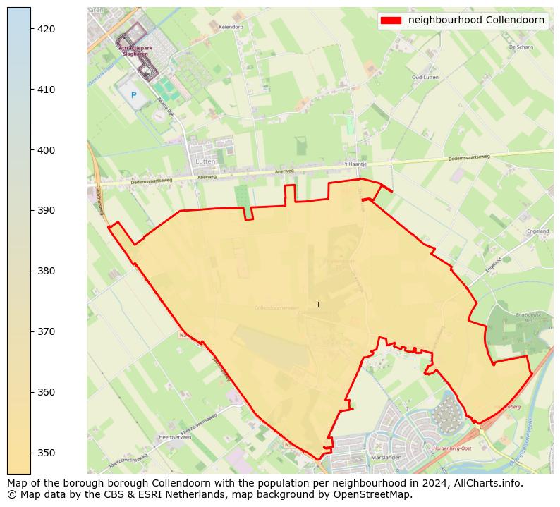 Image of the neighbourhood Collendoorn at the map. This image is used as introduction to this page. This page shows a lot of information about the population in the neighbourhood Collendoorn (such as the distribution by age groups of the residents, the composition of households, whether inhabitants are natives or Dutch with an immigration background, data about the houses (numbers, types, price development, use, type of property, ...) and more (car ownership, energy consumption, ...) based on open data from the Dutch Central Bureau of Statistics and various other sources!