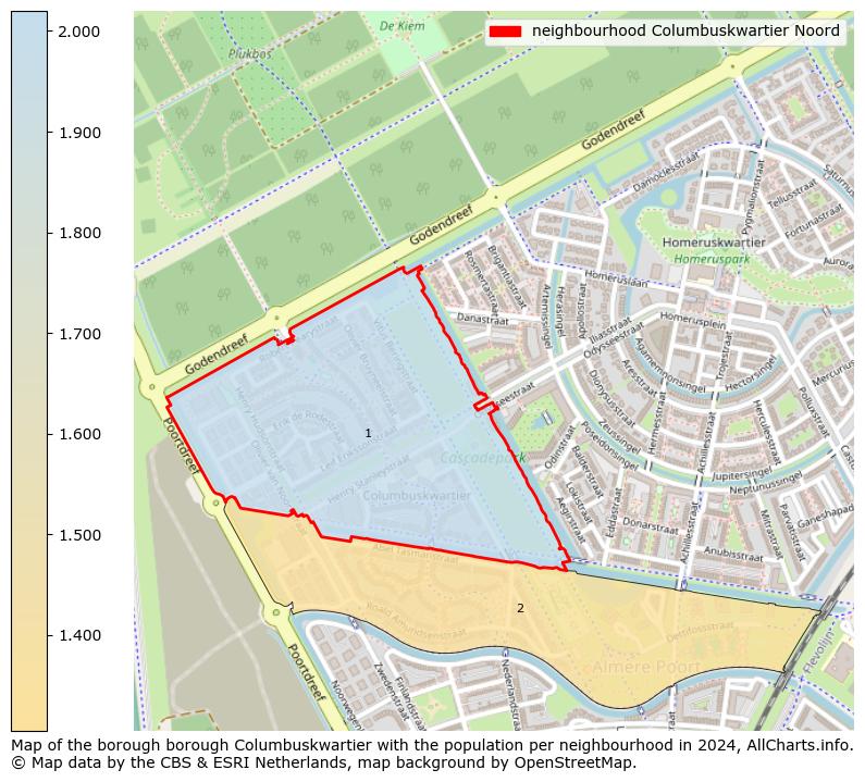 Image of the neighbourhood Columbuskwartier Noord at the map. This image is used as introduction to this page. This page shows a lot of information about the population in the neighbourhood Columbuskwartier Noord (such as the distribution by age groups of the residents, the composition of households, whether inhabitants are natives or Dutch with an immigration background, data about the houses (numbers, types, price development, use, type of property, ...) and more (car ownership, energy consumption, ...) based on open data from the Dutch Central Bureau of Statistics and various other sources!