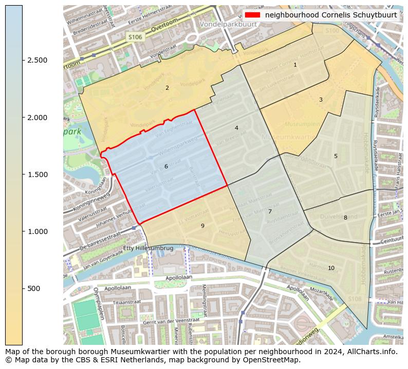 Image of the neighbourhood Cornelis Schuytbuurt at the map. This image is used as introduction to this page. This page shows a lot of information about the population in the neighbourhood Cornelis Schuytbuurt (such as the distribution by age groups of the residents, the composition of households, whether inhabitants are natives or Dutch with an immigration background, data about the houses (numbers, types, price development, use, type of property, ...) and more (car ownership, energy consumption, ...) based on open data from the Dutch Central Bureau of Statistics and various other sources!