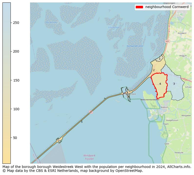 Image of the neighbourhood Cornwerd at the map. This image is used as introduction to this page. This page shows a lot of information about the population in the neighbourhood Cornwerd (such as the distribution by age groups of the residents, the composition of households, whether inhabitants are natives or Dutch with an immigration background, data about the houses (numbers, types, price development, use, type of property, ...) and more (car ownership, energy consumption, ...) based on open data from the Dutch Central Bureau of Statistics and various other sources!