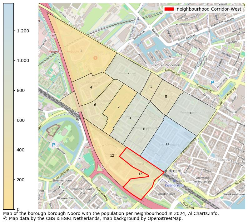 Image of the neighbourhood Corridor-West at the map. This image is used as introduction to this page. This page shows a lot of information about the population in the neighbourhood Corridor-West (such as the distribution by age groups of the residents, the composition of households, whether inhabitants are natives or Dutch with an immigration background, data about the houses (numbers, types, price development, use, type of property, ...) and more (car ownership, energy consumption, ...) based on open data from the Dutch Central Bureau of Statistics and various other sources!