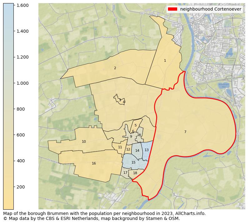 Map of the borough Brummen with the population per neighbourhood in 2023. This page shows a lot of information about residents (such as the distribution by age groups, family composition, gender, native or Dutch with an immigration background, ...), homes (numbers, types, price development, use, type of property, ...) and more (car ownership, energy consumption, ...) based on open data from the Dutch Central Bureau of Statistics and various other sources!