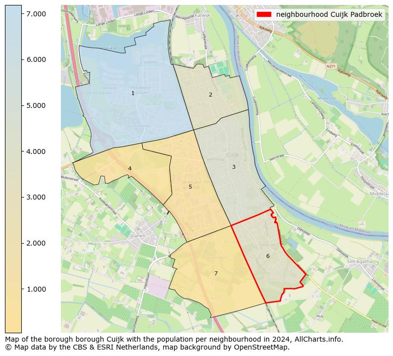 Image of the neighbourhood Cuijk Padbroek at the map. This image is used as introduction to this page. This page shows a lot of information about the population in the neighbourhood Cuijk Padbroek (such as the distribution by age groups of the residents, the composition of households, whether inhabitants are natives or Dutch with an immigration background, data about the houses (numbers, types, price development, use, type of property, ...) and more (car ownership, energy consumption, ...) based on open data from the Dutch Central Bureau of Statistics and various other sources!