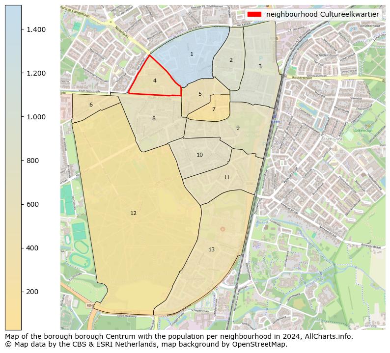 Image of the neighbourhood Cultureelkwartier at the map. This image is used as introduction to this page. This page shows a lot of information about the population in the neighbourhood Cultureelkwartier (such as the distribution by age groups of the residents, the composition of households, whether inhabitants are natives or Dutch with an immigration background, data about the houses (numbers, types, price development, use, type of property, ...) and more (car ownership, energy consumption, ...) based on open data from the Dutch Central Bureau of Statistics and various other sources!