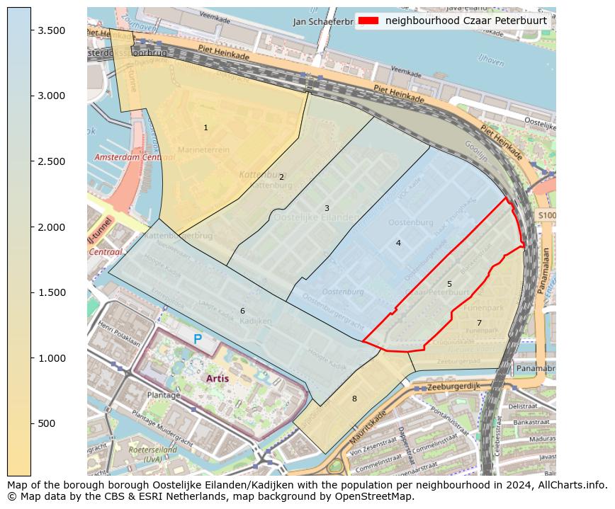 Image of the neighbourhood Czaar Peterbuurt at the map. This image is used as introduction to this page. This page shows a lot of information about the population in the neighbourhood Czaar Peterbuurt (such as the distribution by age groups of the residents, the composition of households, whether inhabitants are natives or Dutch with an immigration background, data about the houses (numbers, types, price development, use, type of property, ...) and more (car ownership, energy consumption, ...) based on open data from the Dutch Central Bureau of Statistics and various other sources!