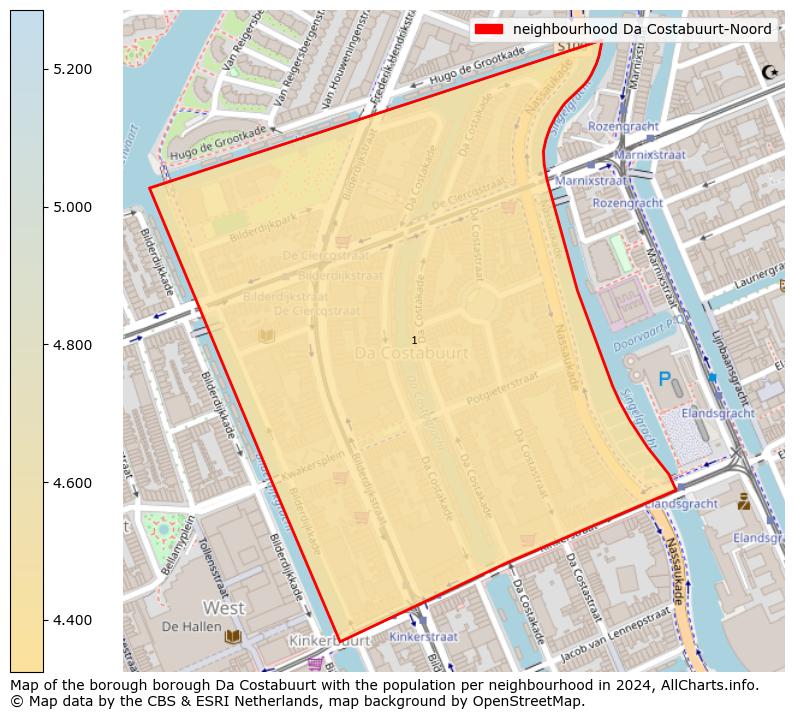 Image of the neighbourhood Da Costabuurt-Noord at the map. This image is used as introduction to this page. This page shows a lot of information about the population in the neighbourhood Da Costabuurt-Noord (such as the distribution by age groups of the residents, the composition of households, whether inhabitants are natives or Dutch with an immigration background, data about the houses (numbers, types, price development, use, type of property, ...) and more (car ownership, energy consumption, ...) based on open data from the Dutch Central Bureau of Statistics and various other sources!