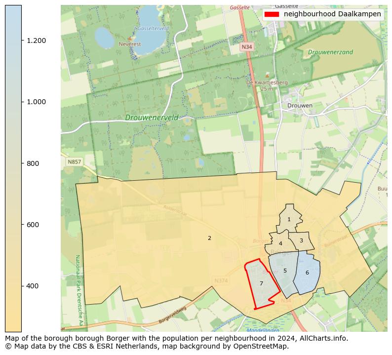 Image of the neighbourhood Daalkampen at the map. This image is used as introduction to this page. This page shows a lot of information about the population in the neighbourhood Daalkampen (such as the distribution by age groups of the residents, the composition of households, whether inhabitants are natives or Dutch with an immigration background, data about the houses (numbers, types, price development, use, type of property, ...) and more (car ownership, energy consumption, ...) based on open data from the Dutch Central Bureau of Statistics and various other sources!