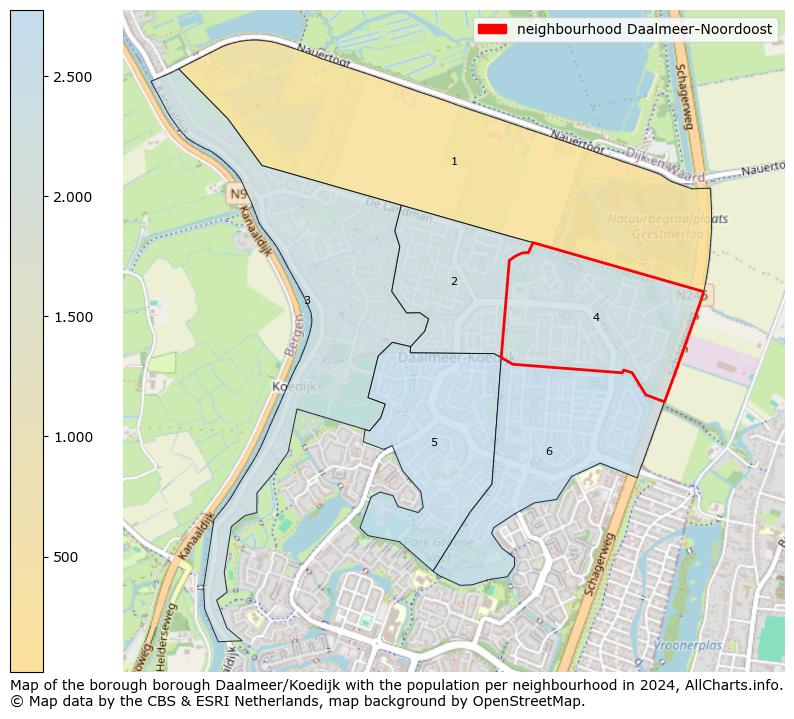 Image of the neighbourhood Daalmeer-Noordoost at the map. This image is used as introduction to this page. This page shows a lot of information about the population in the neighbourhood Daalmeer-Noordoost (such as the distribution by age groups of the residents, the composition of households, whether inhabitants are natives or Dutch with an immigration background, data about the houses (numbers, types, price development, use, type of property, ...) and more (car ownership, energy consumption, ...) based on open data from the Dutch Central Bureau of Statistics and various other sources!