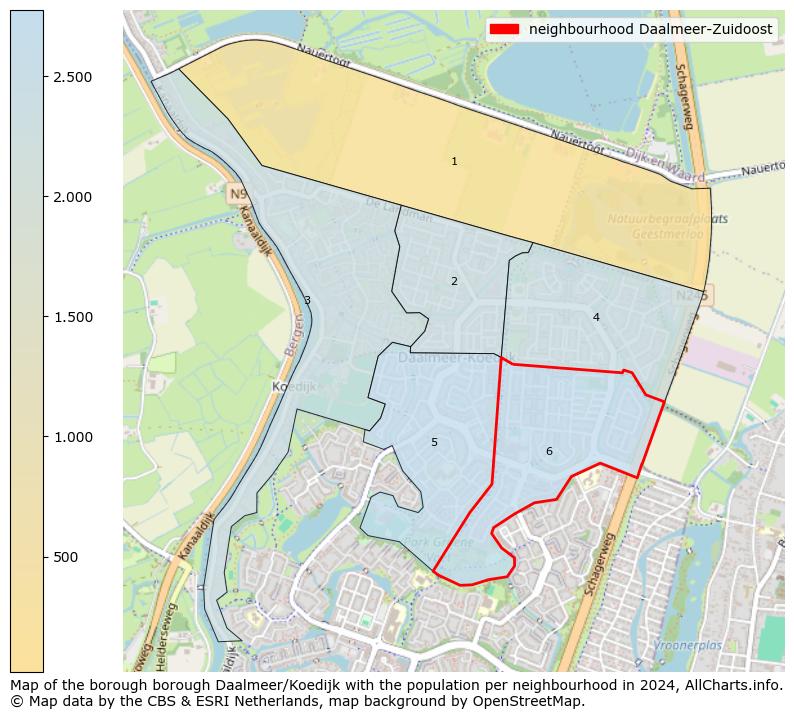 Image of the neighbourhood Daalmeer-Zuidoost at the map. This image is used as introduction to this page. This page shows a lot of information about the population in the neighbourhood Daalmeer-Zuidoost (such as the distribution by age groups of the residents, the composition of households, whether inhabitants are natives or Dutch with an immigration background, data about the houses (numbers, types, price development, use, type of property, ...) and more (car ownership, energy consumption, ...) based on open data from the Dutch Central Bureau of Statistics and various other sources!