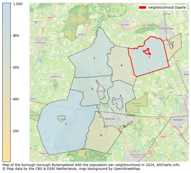 Image of the neighbourhood Daarle at the map. This image is used as introduction to this page. This page shows a lot of information about the population in the neighbourhood Daarle (such as the distribution by age groups of the residents, the composition of households, whether inhabitants are natives or Dutch with an immigration background, data about the houses (numbers, types, price development, use, type of property, ...) and more (car ownership, energy consumption, ...) based on open data from the Dutch Central Bureau of Statistics and various other sources!