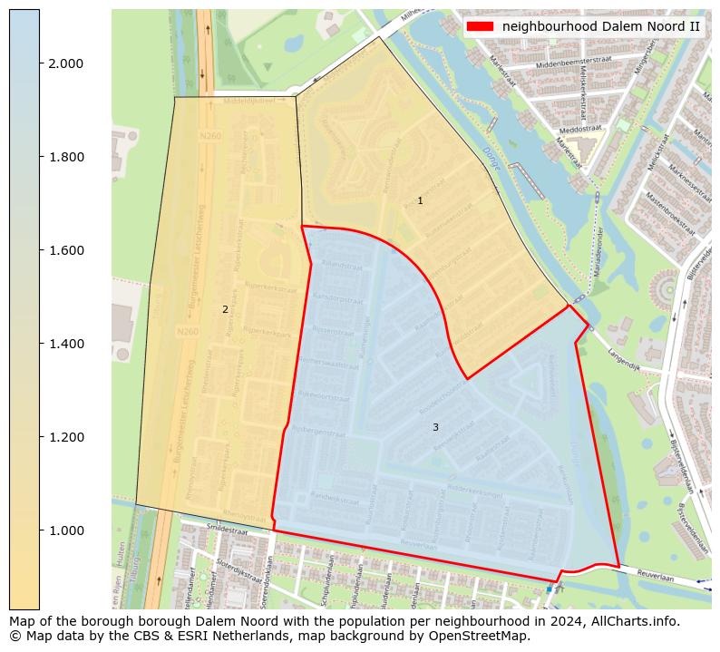 Image of the neighbourhood Dalem Noord II at the map. This image is used as introduction to this page. This page shows a lot of information about the population in the neighbourhood Dalem Noord II (such as the distribution by age groups of the residents, the composition of households, whether inhabitants are natives or Dutch with an immigration background, data about the houses (numbers, types, price development, use, type of property, ...) and more (car ownership, energy consumption, ...) based on open data from the Dutch Central Bureau of Statistics and various other sources!