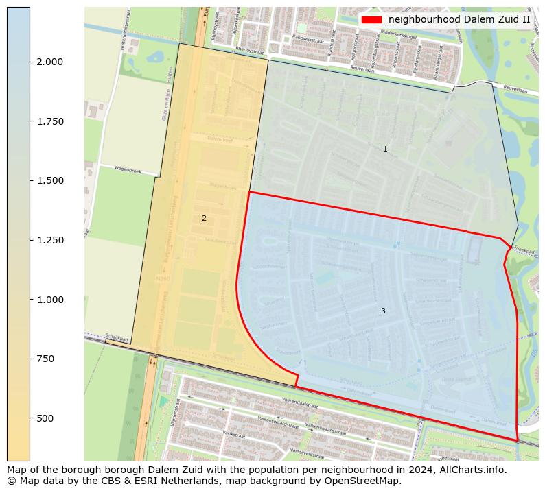 Image of the neighbourhood Dalem Zuid II at the map. This image is used as introduction to this page. This page shows a lot of information about the population in the neighbourhood Dalem Zuid II (such as the distribution by age groups of the residents, the composition of households, whether inhabitants are natives or Dutch with an immigration background, data about the houses (numbers, types, price development, use, type of property, ...) and more (car ownership, energy consumption, ...) based on open data from the Dutch Central Bureau of Statistics and various other sources!