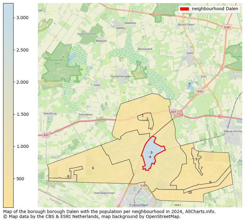 Image of the neighbourhood Dalen at the map. This image is used as introduction to this page. This page shows a lot of information about the population in the neighbourhood Dalen (such as the distribution by age groups of the residents, the composition of households, whether inhabitants are natives or Dutch with an immigration background, data about the houses (numbers, types, price development, use, type of property, ...) and more (car ownership, energy consumption, ...) based on open data from the Dutch Central Bureau of Statistics and various other sources!