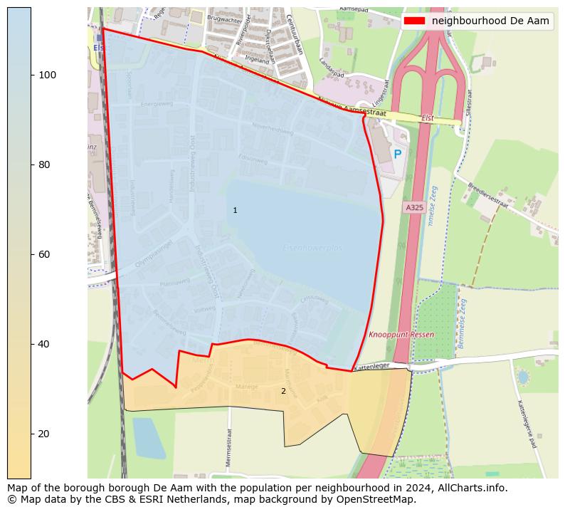 Image of the neighbourhood De Aam at the map. This image is used as introduction to this page. This page shows a lot of information about the population in the neighbourhood De Aam (such as the distribution by age groups of the residents, the composition of households, whether inhabitants are natives or Dutch with an immigration background, data about the houses (numbers, types, price development, use, type of property, ...) and more (car ownership, energy consumption, ...) based on open data from the Dutch Central Bureau of Statistics and various other sources!