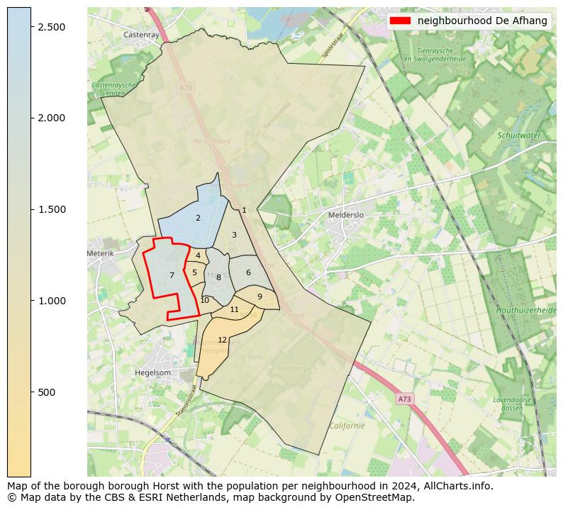 Image of the neighbourhood De Afhang at the map. This image is used as introduction to this page. This page shows a lot of information about the population in the neighbourhood De Afhang (such as the distribution by age groups of the residents, the composition of households, whether inhabitants are natives or Dutch with an immigration background, data about the houses (numbers, types, price development, use, type of property, ...) and more (car ownership, energy consumption, ...) based on open data from the Dutch Central Bureau of Statistics and various other sources!