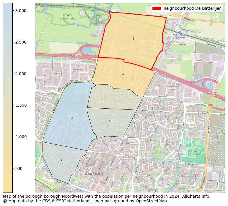 Image of the neighbourhood De Batterijen at the map. This image is used as introduction to this page. This page shows a lot of information about the population in the neighbourhood De Batterijen (such as the distribution by age groups of the residents, the composition of households, whether inhabitants are natives or Dutch with an immigration background, data about the houses (numbers, types, price development, use, type of property, ...) and more (car ownership, energy consumption, ...) based on open data from the Dutch Central Bureau of Statistics and various other sources!