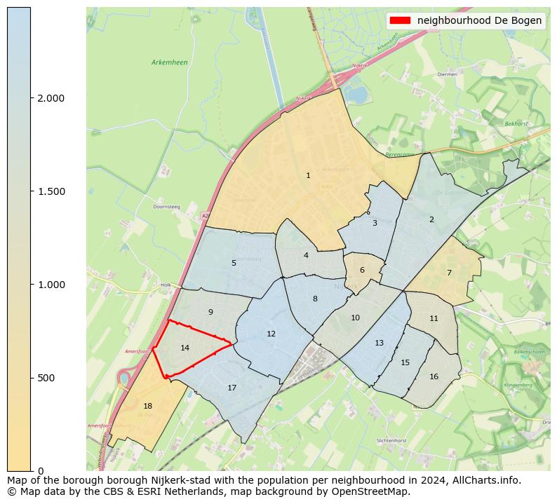 Image of the neighbourhood De Bogen at the map. This image is used as introduction to this page. This page shows a lot of information about the population in the neighbourhood De Bogen (such as the distribution by age groups of the residents, the composition of households, whether inhabitants are natives or Dutch with an immigration background, data about the houses (numbers, types, price development, use, type of property, ...) and more (car ownership, energy consumption, ...) based on open data from the Dutch Central Bureau of Statistics and various other sources!