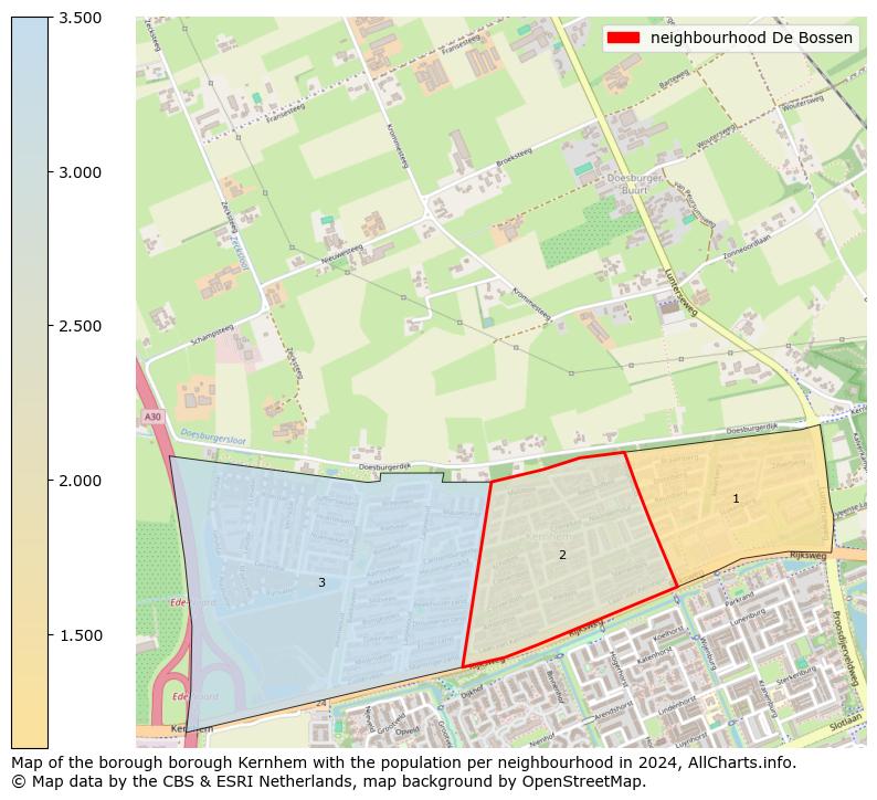 Image of the neighbourhood De Bossen at the map. This image is used as introduction to this page. This page shows a lot of information about the population in the neighbourhood De Bossen (such as the distribution by age groups of the residents, the composition of households, whether inhabitants are natives or Dutch with an immigration background, data about the houses (numbers, types, price development, use, type of property, ...) and more (car ownership, energy consumption, ...) based on open data from the Dutch Central Bureau of Statistics and various other sources!