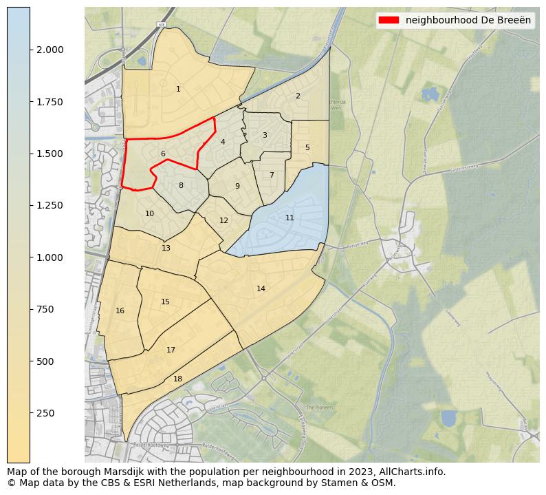 Map of the borough Marsdijk with the population per neighbourhood in 2023. This page shows a lot of information about residents (such as the distribution by age groups, family composition, gender, native or Dutch with an immigration background, ...), homes (numbers, types, price development, use, type of property, ...) and more (car ownership, energy consumption, ...) based on open data from the Dutch Central Bureau of Statistics and various other sources!