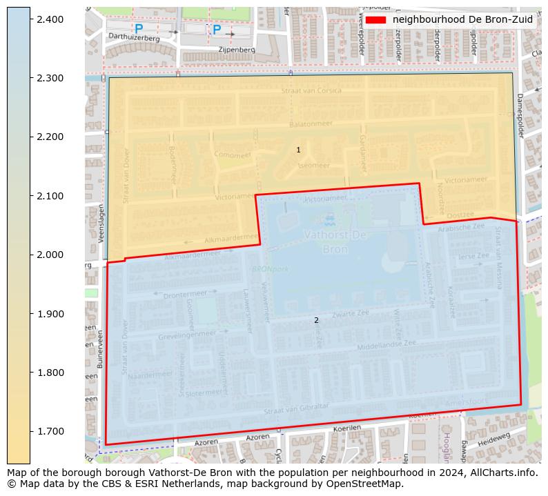 Image of the neighbourhood De Bron-Zuid at the map. This image is used as introduction to this page. This page shows a lot of information about the population in the neighbourhood De Bron-Zuid (such as the distribution by age groups of the residents, the composition of households, whether inhabitants are natives or Dutch with an immigration background, data about the houses (numbers, types, price development, use, type of property, ...) and more (car ownership, energy consumption, ...) based on open data from the Dutch Central Bureau of Statistics and various other sources!