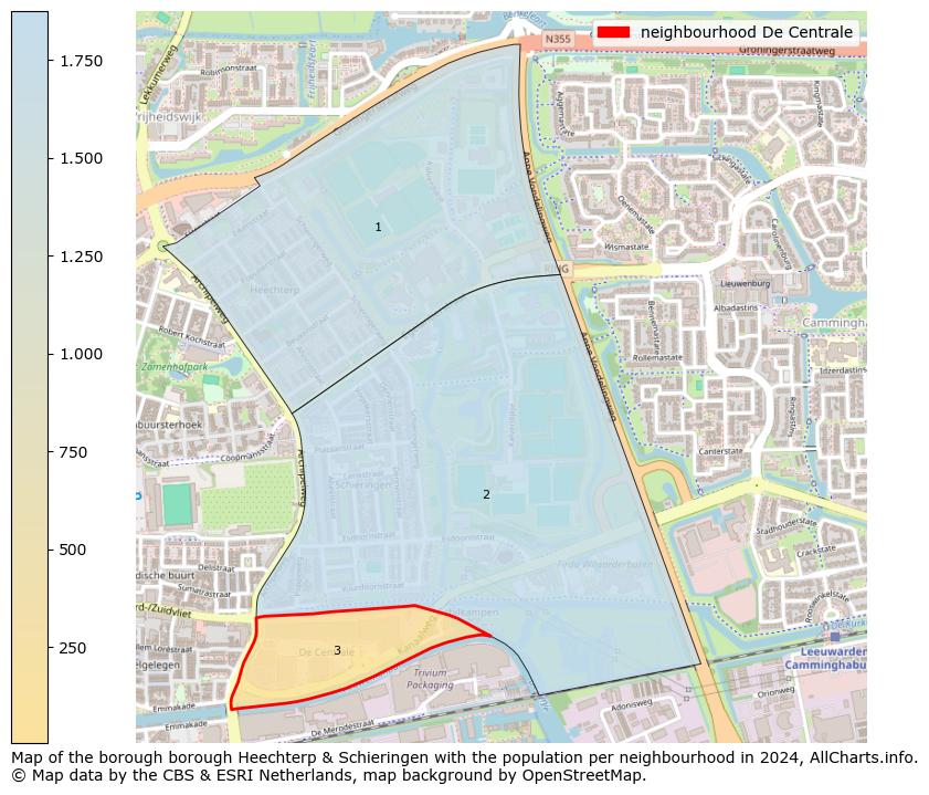 Image of the neighbourhood De Centrale at the map. This image is used as introduction to this page. This page shows a lot of information about the population in the neighbourhood De Centrale (such as the distribution by age groups of the residents, the composition of households, whether inhabitants are natives or Dutch with an immigration background, data about the houses (numbers, types, price development, use, type of property, ...) and more (car ownership, energy consumption, ...) based on open data from the Dutch Central Bureau of Statistics and various other sources!