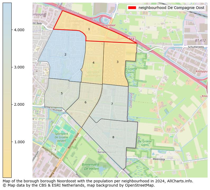 Image of the neighbourhood De Compagnie Oost at the map. This image is used as introduction to this page. This page shows a lot of information about the population in the neighbourhood De Compagnie Oost (such as the distribution by age groups of the residents, the composition of households, whether inhabitants are natives or Dutch with an immigration background, data about the houses (numbers, types, price development, use, type of property, ...) and more (car ownership, energy consumption, ...) based on open data from the Dutch Central Bureau of Statistics and various other sources!