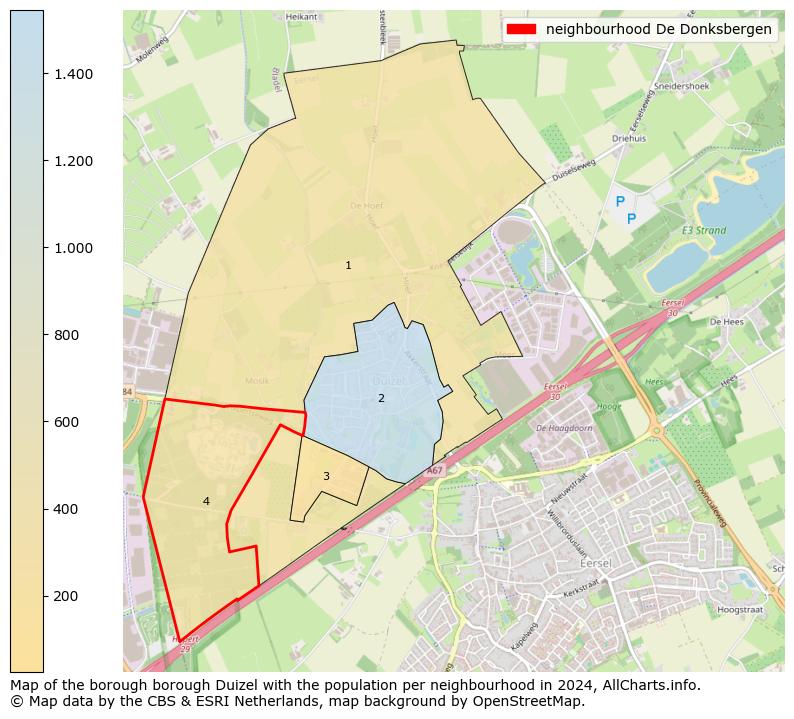 Image of the neighbourhood De Donksbergen at the map. This image is used as introduction to this page. This page shows a lot of information about the population in the neighbourhood De Donksbergen (such as the distribution by age groups of the residents, the composition of households, whether inhabitants are natives or Dutch with an immigration background, data about the houses (numbers, types, price development, use, type of property, ...) and more (car ownership, energy consumption, ...) based on open data from the Dutch Central Bureau of Statistics and various other sources!