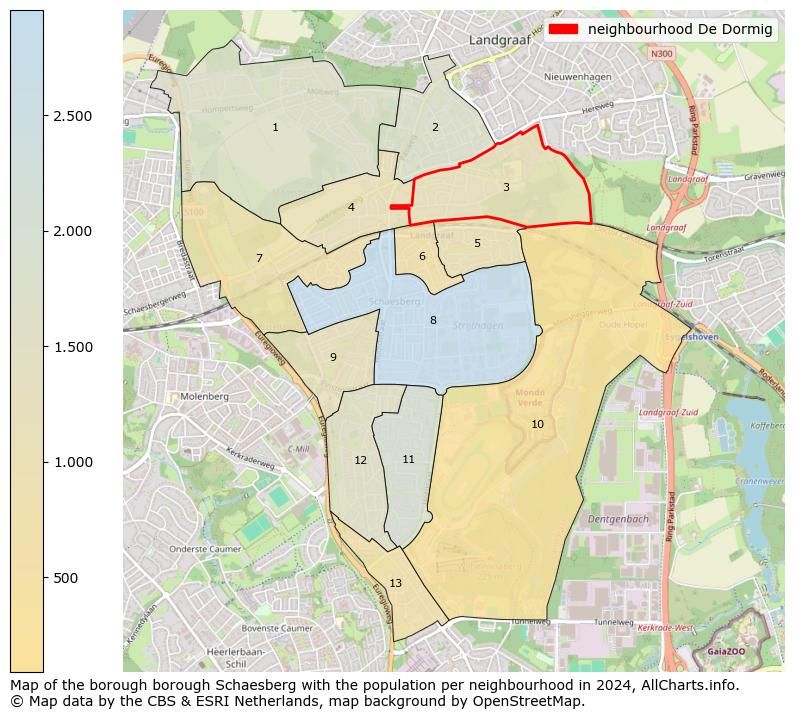 Image of the neighbourhood De Dormig at the map. This image is used as introduction to this page. This page shows a lot of information about the population in the neighbourhood De Dormig (such as the distribution by age groups of the residents, the composition of households, whether inhabitants are natives or Dutch with an immigration background, data about the houses (numbers, types, price development, use, type of property, ...) and more (car ownership, energy consumption, ...) based on open data from the Dutch Central Bureau of Statistics and various other sources!