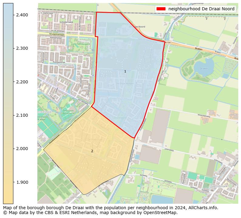 Image of the neighbourhood De Draai Noord at the map. This image is used as introduction to this page. This page shows a lot of information about the population in the neighbourhood De Draai Noord (such as the distribution by age groups of the residents, the composition of households, whether inhabitants are natives or Dutch with an immigration background, data about the houses (numbers, types, price development, use, type of property, ...) and more (car ownership, energy consumption, ...) based on open data from the Dutch Central Bureau of Statistics and various other sources!