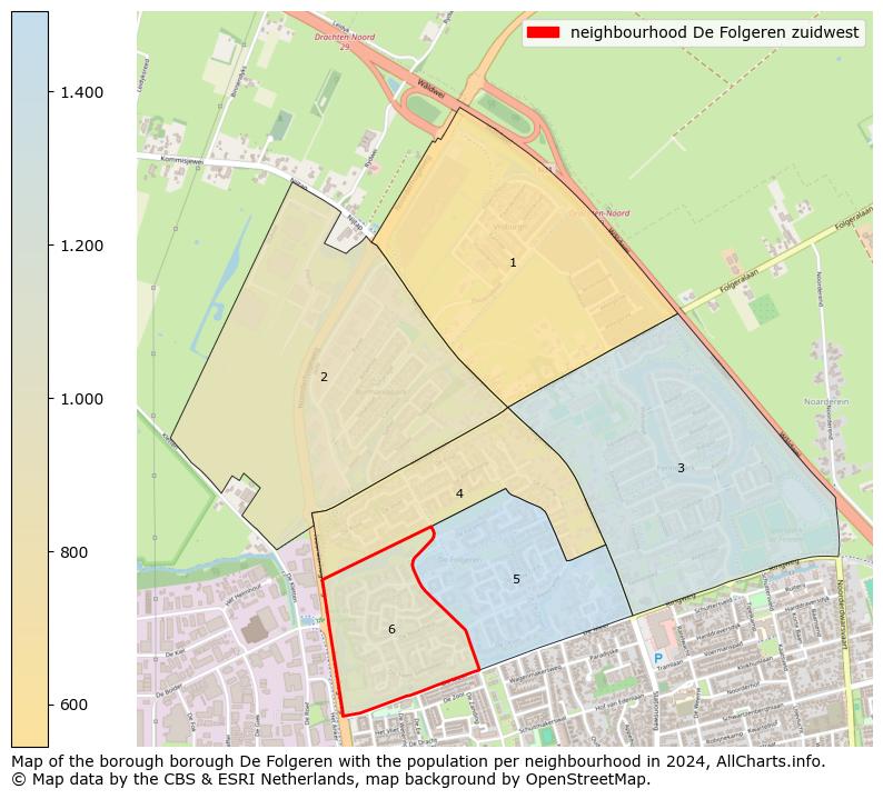 Image of the neighbourhood De Folgeren zuidwest at the map. This image is used as introduction to this page. This page shows a lot of information about the population in the neighbourhood De Folgeren zuidwest (such as the distribution by age groups of the residents, the composition of households, whether inhabitants are natives or Dutch with an immigration background, data about the houses (numbers, types, price development, use, type of property, ...) and more (car ownership, energy consumption, ...) based on open data from the Dutch Central Bureau of Statistics and various other sources!