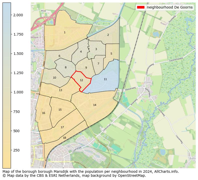 Image of the neighbourhood De Goorns at the map. This image is used as introduction to this page. This page shows a lot of information about the population in the neighbourhood De Goorns (such as the distribution by age groups of the residents, the composition of households, whether inhabitants are natives or Dutch with an immigration background, data about the houses (numbers, types, price development, use, type of property, ...) and more (car ownership, energy consumption, ...) based on open data from the Dutch Central Bureau of Statistics and various other sources!