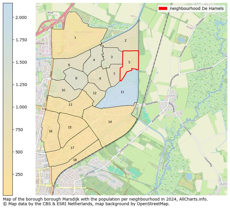 Image of the neighbourhood De Hamels at the map. This image is used as introduction to this page. This page shows a lot of information about the population in the neighbourhood De Hamels (such as the distribution by age groups of the residents, the composition of households, whether inhabitants are natives or Dutch with an immigration background, data about the houses (numbers, types, price development, use, type of property, ...) and more (car ownership, energy consumption, ...) based on open data from the Dutch Central Bureau of Statistics and various other sources!