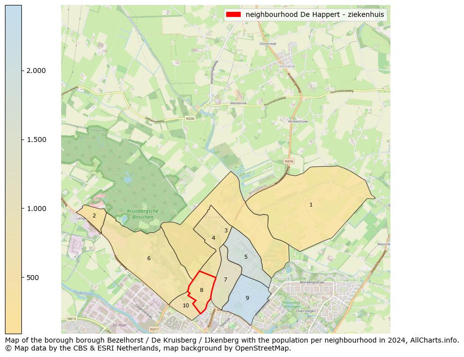 Image of the neighbourhood De Happert - ziekenhuis at the map. This image is used as introduction to this page. This page shows a lot of information about the population in the neighbourhood De Happert - ziekenhuis (such as the distribution by age groups of the residents, the composition of households, whether inhabitants are natives or Dutch with an immigration background, data about the houses (numbers, types, price development, use, type of property, ...) and more (car ownership, energy consumption, ...) based on open data from the Dutch Central Bureau of Statistics and various other sources!