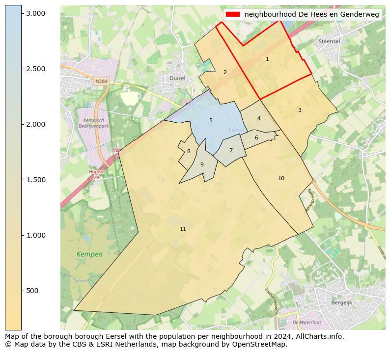 Image of the neighbourhood De Hees en Genderweg at the map. This image is used as introduction to this page. This page shows a lot of information about the population in the neighbourhood De Hees en Genderweg (such as the distribution by age groups of the residents, the composition of households, whether inhabitants are natives or Dutch with an immigration background, data about the houses (numbers, types, price development, use, type of property, ...) and more (car ownership, energy consumption, ...) based on open data from the Dutch Central Bureau of Statistics and various other sources!