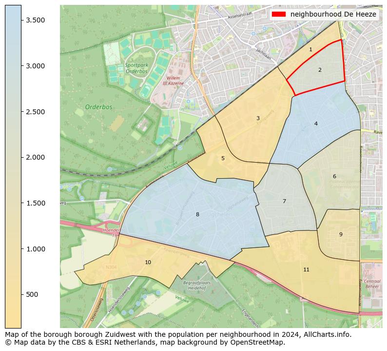 Image of the neighbourhood De Heeze at the map. This image is used as introduction to this page. This page shows a lot of information about the population in the neighbourhood De Heeze (such as the distribution by age groups of the residents, the composition of households, whether inhabitants are natives or Dutch with an immigration background, data about the houses (numbers, types, price development, use, type of property, ...) and more (car ownership, energy consumption, ...) based on open data from the Dutch Central Bureau of Statistics and various other sources!