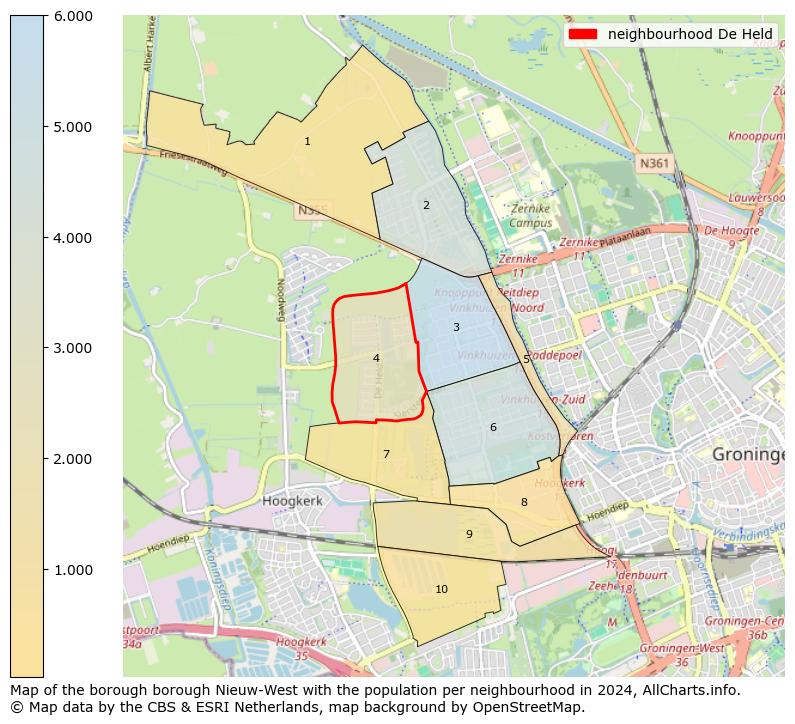 Image of the neighbourhood De Held at the map. This image is used as introduction to this page. This page shows a lot of information about the population in the neighbourhood De Held (such as the distribution by age groups of the residents, the composition of households, whether inhabitants are natives or Dutch with an immigration background, data about the houses (numbers, types, price development, use, type of property, ...) and more (car ownership, energy consumption, ...) based on open data from the Dutch Central Bureau of Statistics and various other sources!