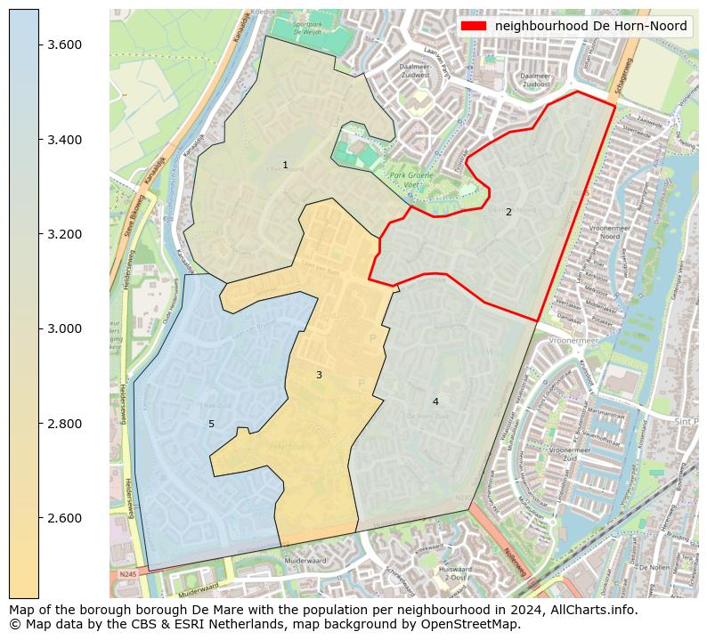 Image of the neighbourhood De Horn-Noord at the map. This image is used as introduction to this page. This page shows a lot of information about the population in the neighbourhood De Horn-Noord (such as the distribution by age groups of the residents, the composition of households, whether inhabitants are natives or Dutch with an immigration background, data about the houses (numbers, types, price development, use, type of property, ...) and more (car ownership, energy consumption, ...) based on open data from the Dutch Central Bureau of Statistics and various other sources!