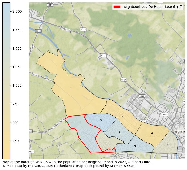 Map of the borough Wijk 06 with the population per neighbourhood in 2023. This page shows a lot of information about residents (such as the distribution by age groups, family composition, gender, native or Dutch with an immigration background, ...), homes (numbers, types, price development, use, type of property, ...) and more (car ownership, energy consumption, ...) based on open data from the Dutch Central Bureau of Statistics and various other sources!