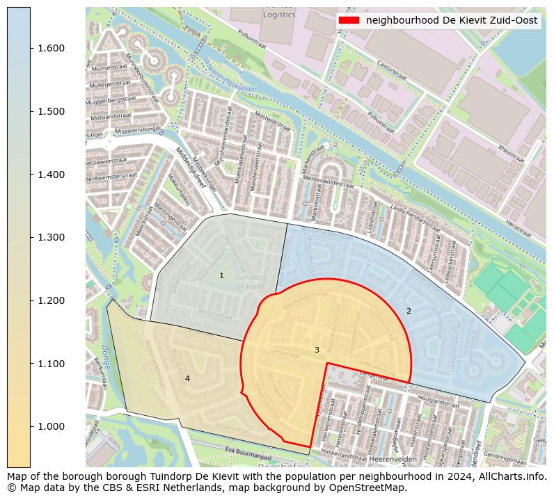 Image of the neighbourhood De Kievit Zuid-Oost at the map. This image is used as introduction to this page. This page shows a lot of information about the population in the neighbourhood De Kievit Zuid-Oost (such as the distribution by age groups of the residents, the composition of households, whether inhabitants are natives or Dutch with an immigration background, data about the houses (numbers, types, price development, use, type of property, ...) and more (car ownership, energy consumption, ...) based on open data from the Dutch Central Bureau of Statistics and various other sources!