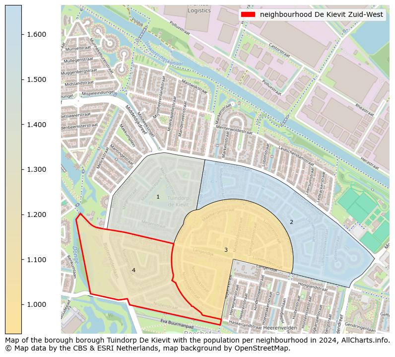 Image of the neighbourhood De Kievit Zuid-West at the map. This image is used as introduction to this page. This page shows a lot of information about the population in the neighbourhood De Kievit Zuid-West (such as the distribution by age groups of the residents, the composition of households, whether inhabitants are natives or Dutch with an immigration background, data about the houses (numbers, types, price development, use, type of property, ...) and more (car ownership, energy consumption, ...) based on open data from the Dutch Central Bureau of Statistics and various other sources!