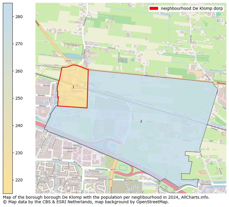 Image of the neighbourhood De Klomp dorp at the map. This image is used as introduction to this page. This page shows a lot of information about the population in the neighbourhood De Klomp dorp (such as the distribution by age groups of the residents, the composition of households, whether inhabitants are natives or Dutch with an immigration background, data about the houses (numbers, types, price development, use, type of property, ...) and more (car ownership, energy consumption, ...) based on open data from the Dutch Central Bureau of Statistics and various other sources!