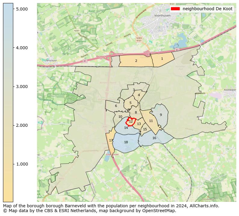 Image of the neighbourhood De Koot at the map. This image is used as introduction to this page. This page shows a lot of information about the population in the neighbourhood De Koot (such as the distribution by age groups of the residents, the composition of households, whether inhabitants are natives or Dutch with an immigration background, data about the houses (numbers, types, price development, use, type of property, ...) and more (car ownership, energy consumption, ...) based on open data from the Dutch Central Bureau of Statistics and various other sources!