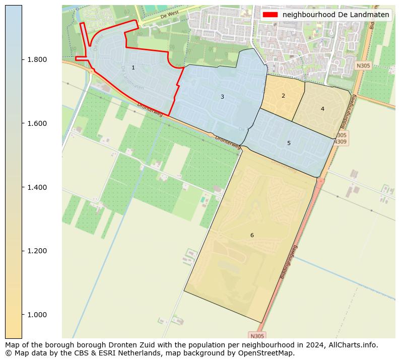 Image of the neighbourhood De Landmaten at the map. This image is used as introduction to this page. This page shows a lot of information about the population in the neighbourhood De Landmaten (such as the distribution by age groups of the residents, the composition of households, whether inhabitants are natives or Dutch with an immigration background, data about the houses (numbers, types, price development, use, type of property, ...) and more (car ownership, energy consumption, ...) based on open data from the Dutch Central Bureau of Statistics and various other sources!