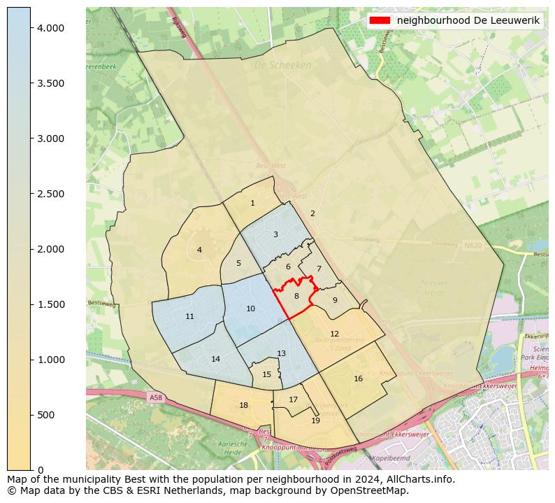 Image of the neighbourhood De Leeuwerik at the map. This image is used as introduction to this page. This page shows a lot of information about the population in the neighbourhood De Leeuwerik (such as the distribution by age groups of the residents, the composition of households, whether inhabitants are natives or Dutch with an immigration background, data about the houses (numbers, types, price development, use, type of property, ...) and more (car ownership, energy consumption, ...) based on open data from the Dutch Central Bureau of Statistics and various other sources!