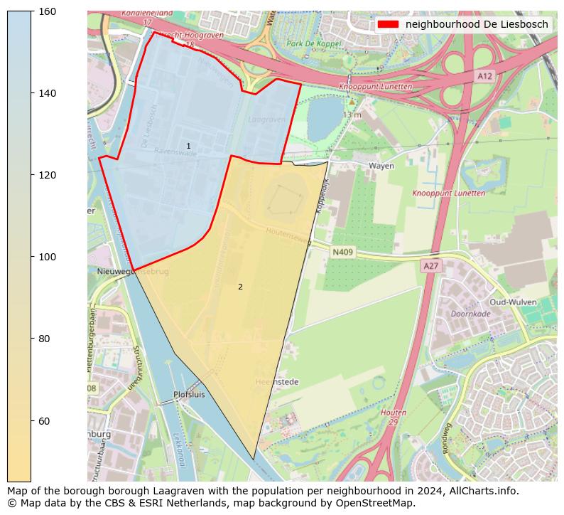 Image of the neighbourhood De Liesbosch at the map. This image is used as introduction to this page. This page shows a lot of information about the population in the neighbourhood De Liesbosch (such as the distribution by age groups of the residents, the composition of households, whether inhabitants are natives or Dutch with an immigration background, data about the houses (numbers, types, price development, use, type of property, ...) and more (car ownership, energy consumption, ...) based on open data from the Dutch Central Bureau of Statistics and various other sources!