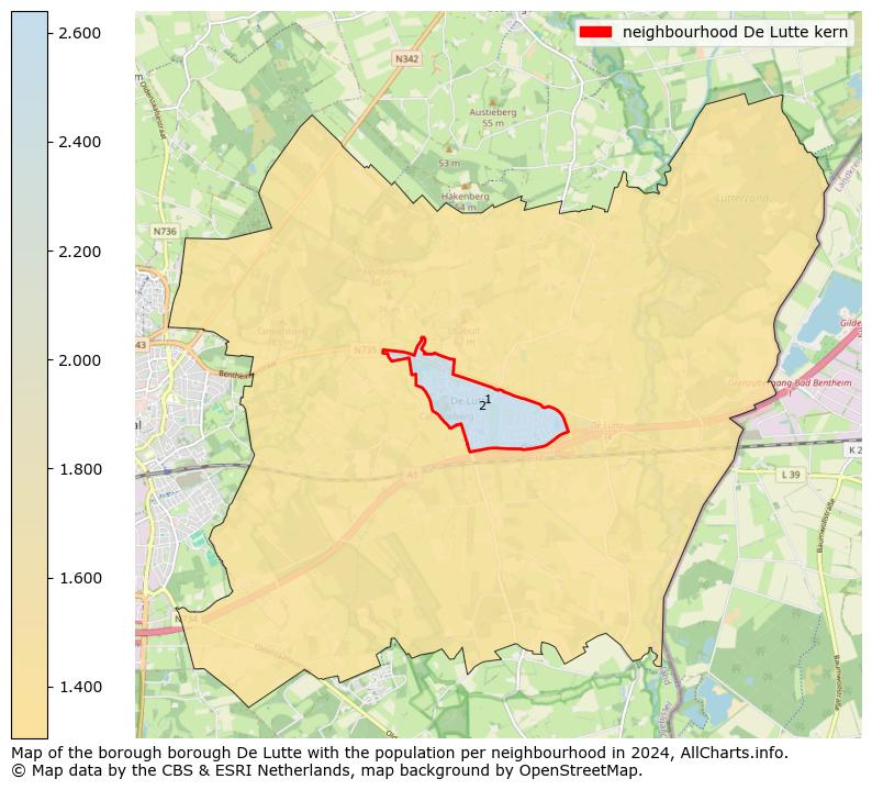 Image of the neighbourhood De Lutte kern at the map. This image is used as introduction to this page. This page shows a lot of information about the population in the neighbourhood De Lutte kern (such as the distribution by age groups of the residents, the composition of households, whether inhabitants are natives or Dutch with an immigration background, data about the houses (numbers, types, price development, use, type of property, ...) and more (car ownership, energy consumption, ...) based on open data from the Dutch Central Bureau of Statistics and various other sources!