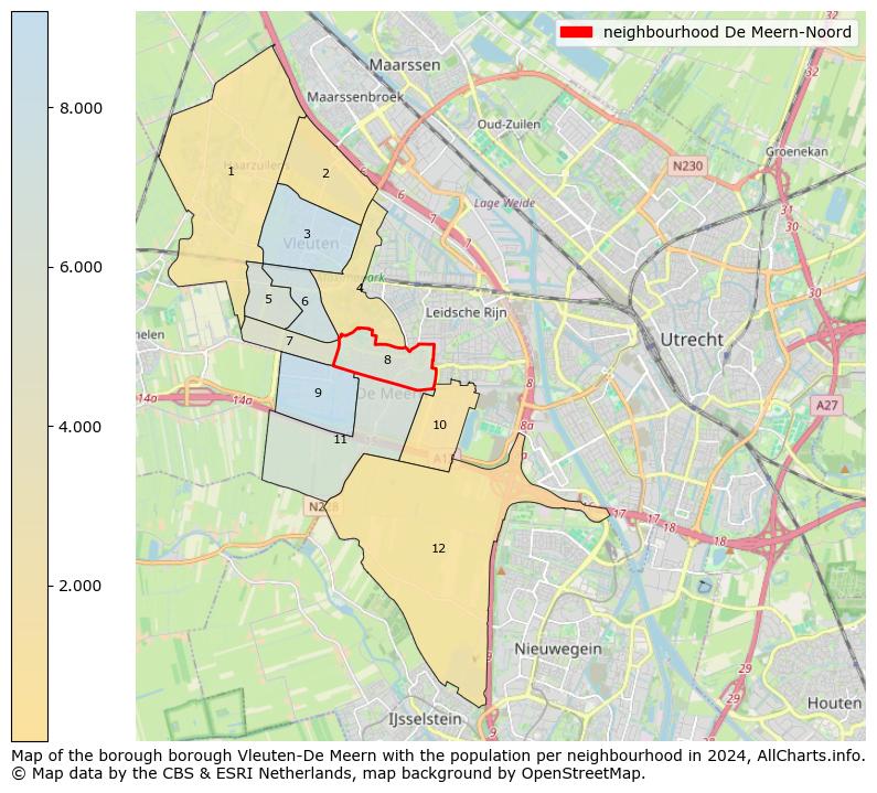 Image of the neighbourhood De Meern-Noord at the map. This image is used as introduction to this page. This page shows a lot of information about the population in the neighbourhood De Meern-Noord (such as the distribution by age groups of the residents, the composition of households, whether inhabitants are natives or Dutch with an immigration background, data about the houses (numbers, types, price development, use, type of property, ...) and more (car ownership, energy consumption, ...) based on open data from the Dutch Central Bureau of Statistics and various other sources!