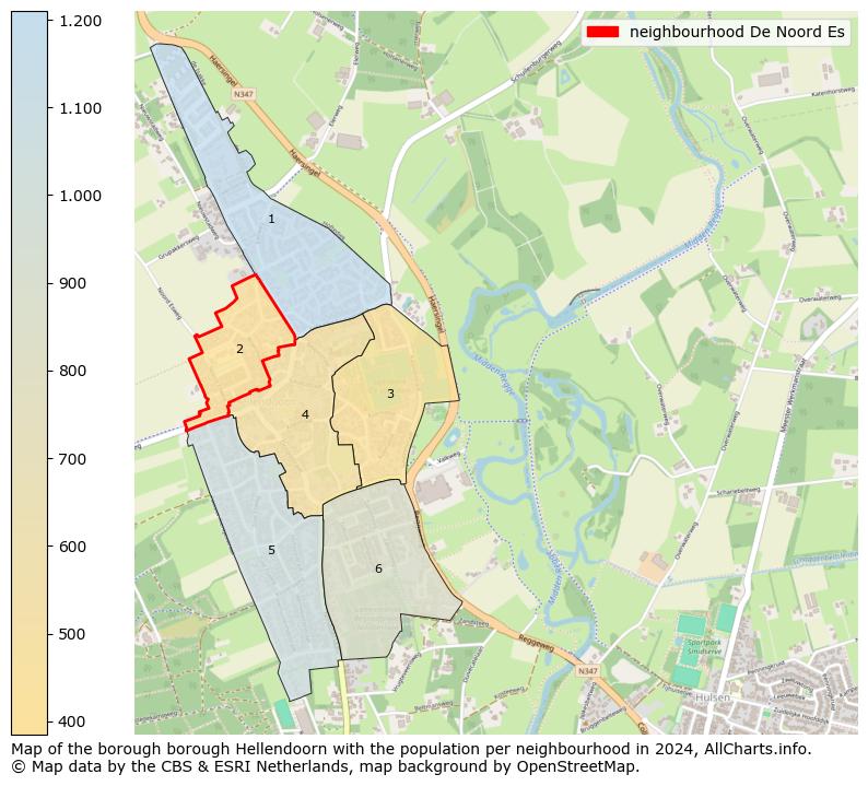 Image of the neighbourhood De Noord Es at the map. This image is used as introduction to this page. This page shows a lot of information about the population in the neighbourhood De Noord Es (such as the distribution by age groups of the residents, the composition of households, whether inhabitants are natives or Dutch with an immigration background, data about the houses (numbers, types, price development, use, type of property, ...) and more (car ownership, energy consumption, ...) based on open data from the Dutch Central Bureau of Statistics and various other sources!