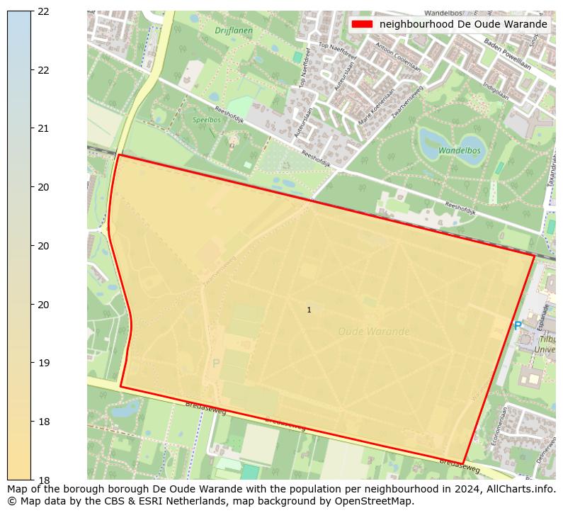 Image of the neighbourhood De Oude Warande at the map. This image is used as introduction to this page. This page shows a lot of information about the population in the neighbourhood De Oude Warande (such as the distribution by age groups of the residents, the composition of households, whether inhabitants are natives or Dutch with an immigration background, data about the houses (numbers, types, price development, use, type of property, ...) and more (car ownership, energy consumption, ...) based on open data from the Dutch Central Bureau of Statistics and various other sources!